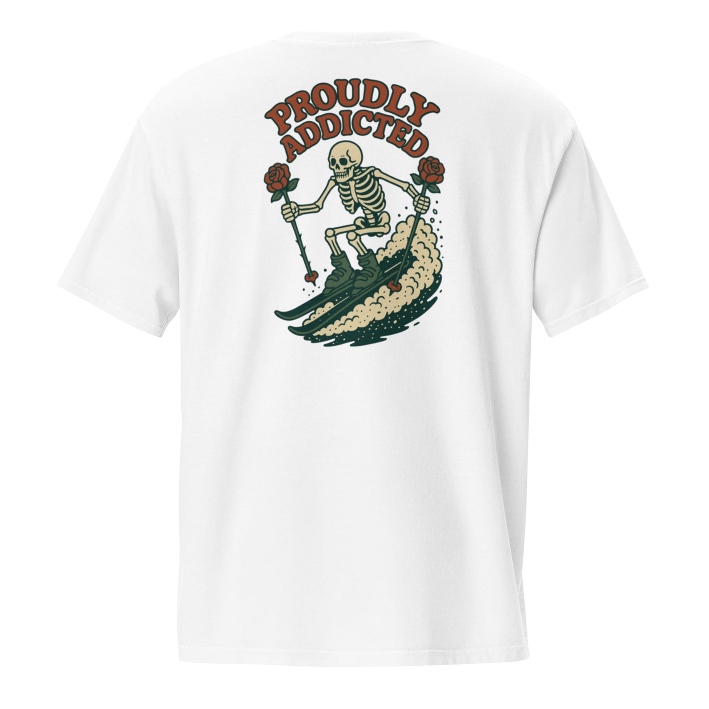Skele Skier Tee - Proudly Addicted