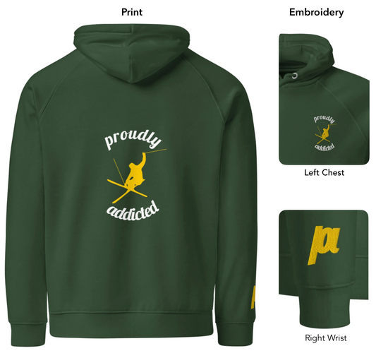 Styling Skier - Eco Hoodie - Proudly Addicted
