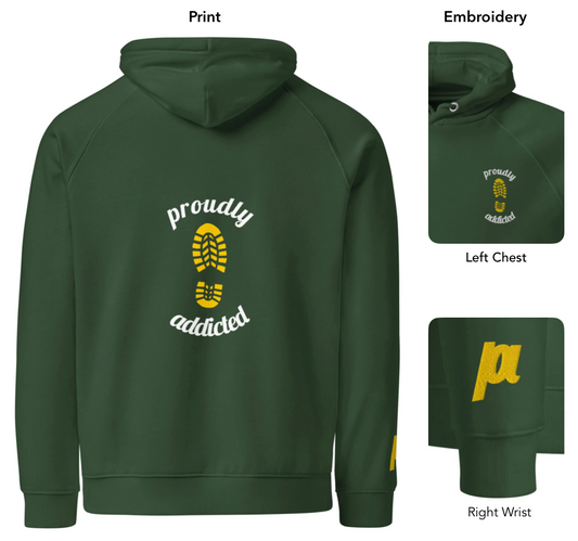 Hiking Boot - Eco Hoodie - Proudly Addicted