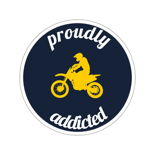 Dirt Biker - 3.5" Kiss-Cut Sticker - Proudly Addicted