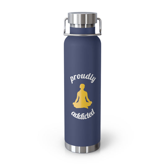 Yoga Lotus - Copper Vacuum Insulated Bottle, 22oz - Proudly Addicted