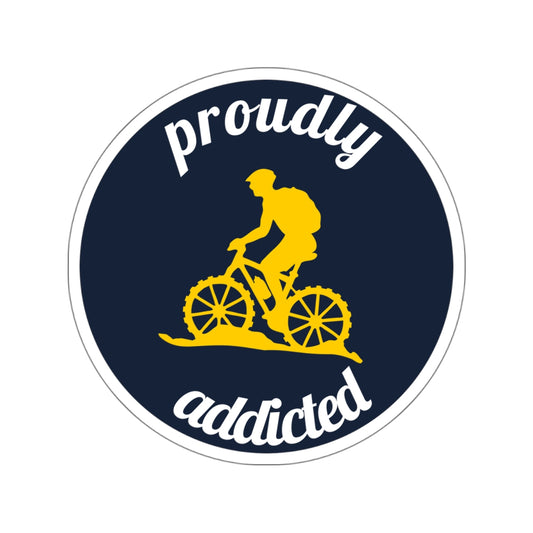 Mtn Biking - 3.5 " Kiss-Cut Stickers - Proudly Addicted