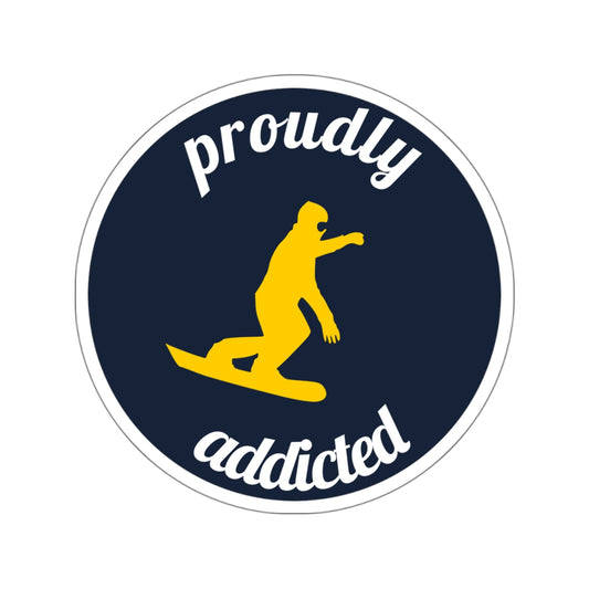 Carving Snowboarder - 3.5" Kiss-Cut Sticker - Proudly Addicted