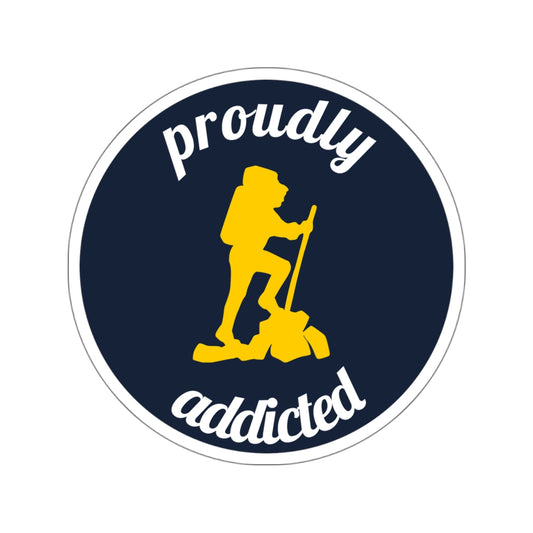Hiker - 3.5" Kiss-Cut Sticker - Proudly Addicted