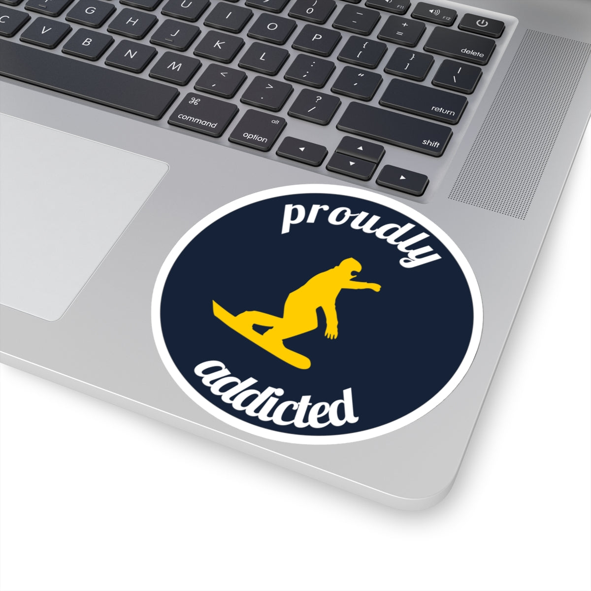 Carving Snowboarder - 3.5" Kiss-Cut Sticker - Proudly Addicted