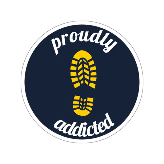 Hiking Boot - 3.5" Kiss-Cut Sticker - Proudly Addicted