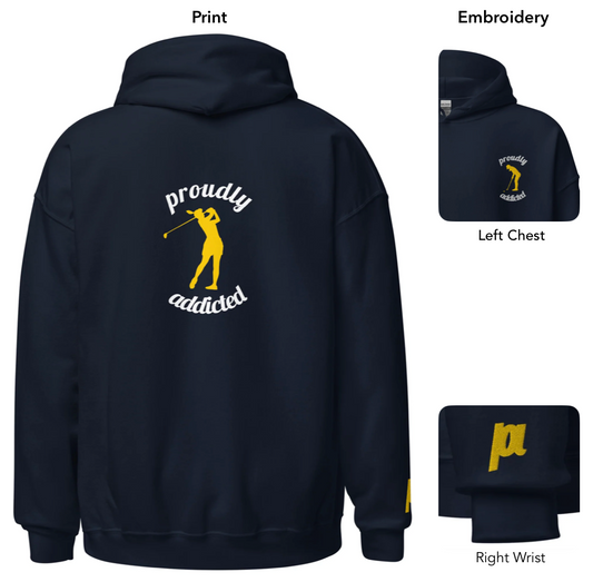 Female Golfer - Pullover - Proudly Addicted