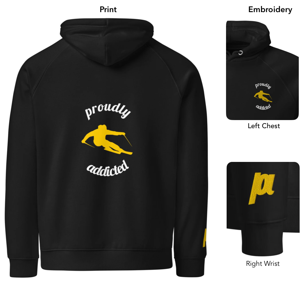 Carving Skier - Eco Hoodie - Proudly Addicted