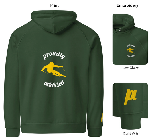 Carving Skier - Eco Hoodie - Proudly Addicted