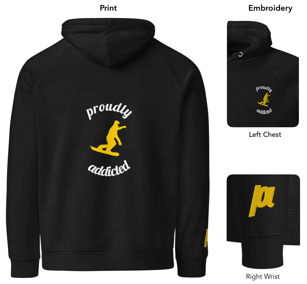 Carving Boarder - Eco Hoodie - Proudly Addicted