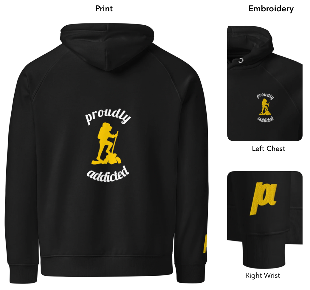 Hiker - Eco Hoodie - Proudly Addicted